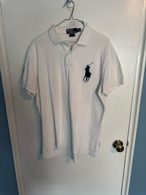 Polo Ralph Lauren Men's White Polo Shirt with Black Big Pony